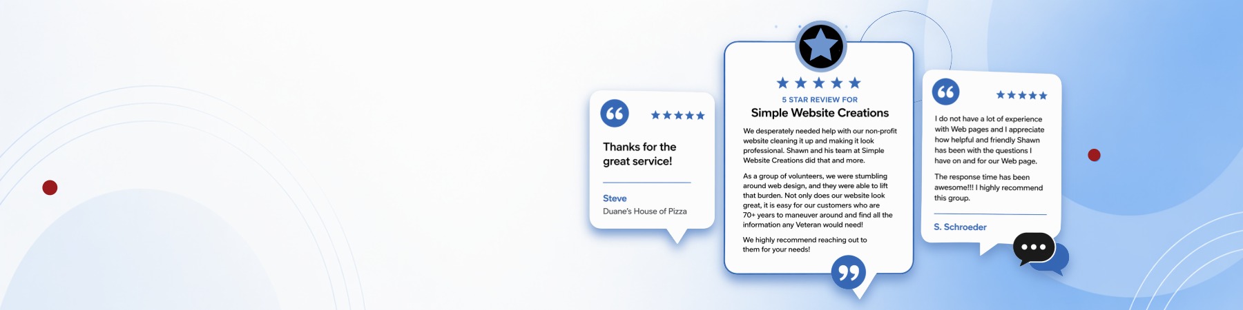 Client testimonials regarding Simple Website Creations Inc.