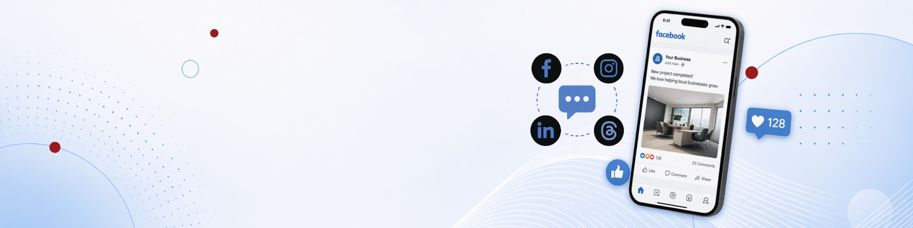 Get professional Facebook posts and other social media posts.