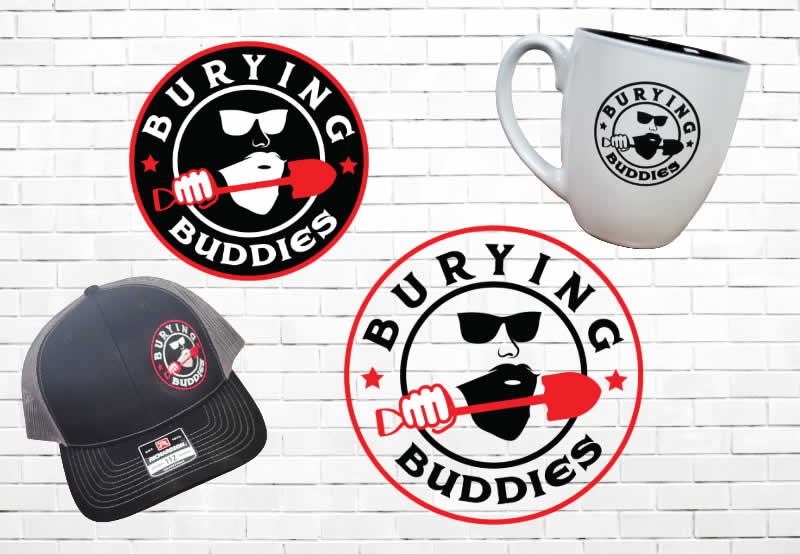 Logo and Marketing Items for Burying Buddies LLC.