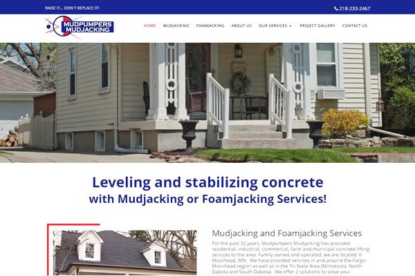 Mudjacking and construction company websites.